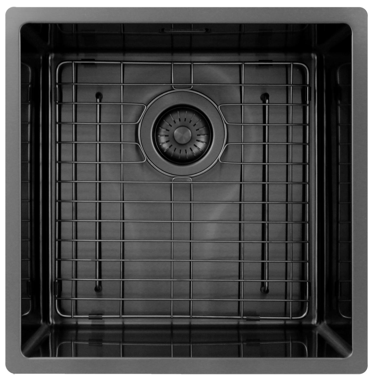 Pure.Sink Exclusivo Lavello in metallo color canna di fucile 40x40 cm raggio 10mm da incasso, a filo e da appoggio PEX4040-61 - Productafbeelding 5