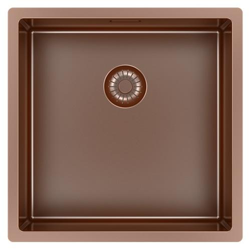 Pure.Sink Exclusivo Lavabo in rame 40x40 cm con raggio di 10mm, da incasso, da installare a filo o sopraelevato PEX4040-62 - Productafbeelding 8