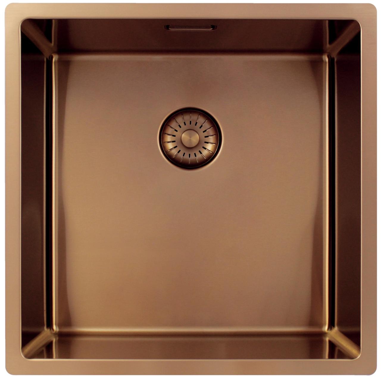 Pure.Sink Exclusivo Lavabo in rame 40x40 cm con raggio di 10mm, da incasso, da installare a filo o sopraelevato PEX4040-62 - Productafbeelding