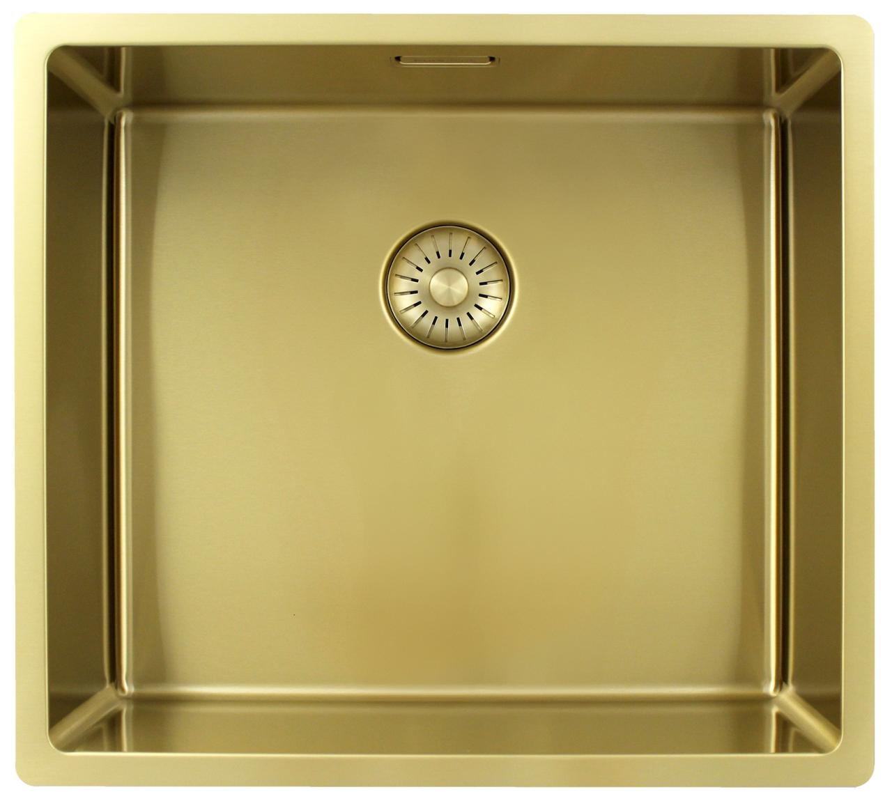 Pure.Sink Exclusivo Lavello dorato 45x40 cm raggio 10mm sottostruttura, installazione a filo e sopraelevata PEX4540-60 - Productafbeelding