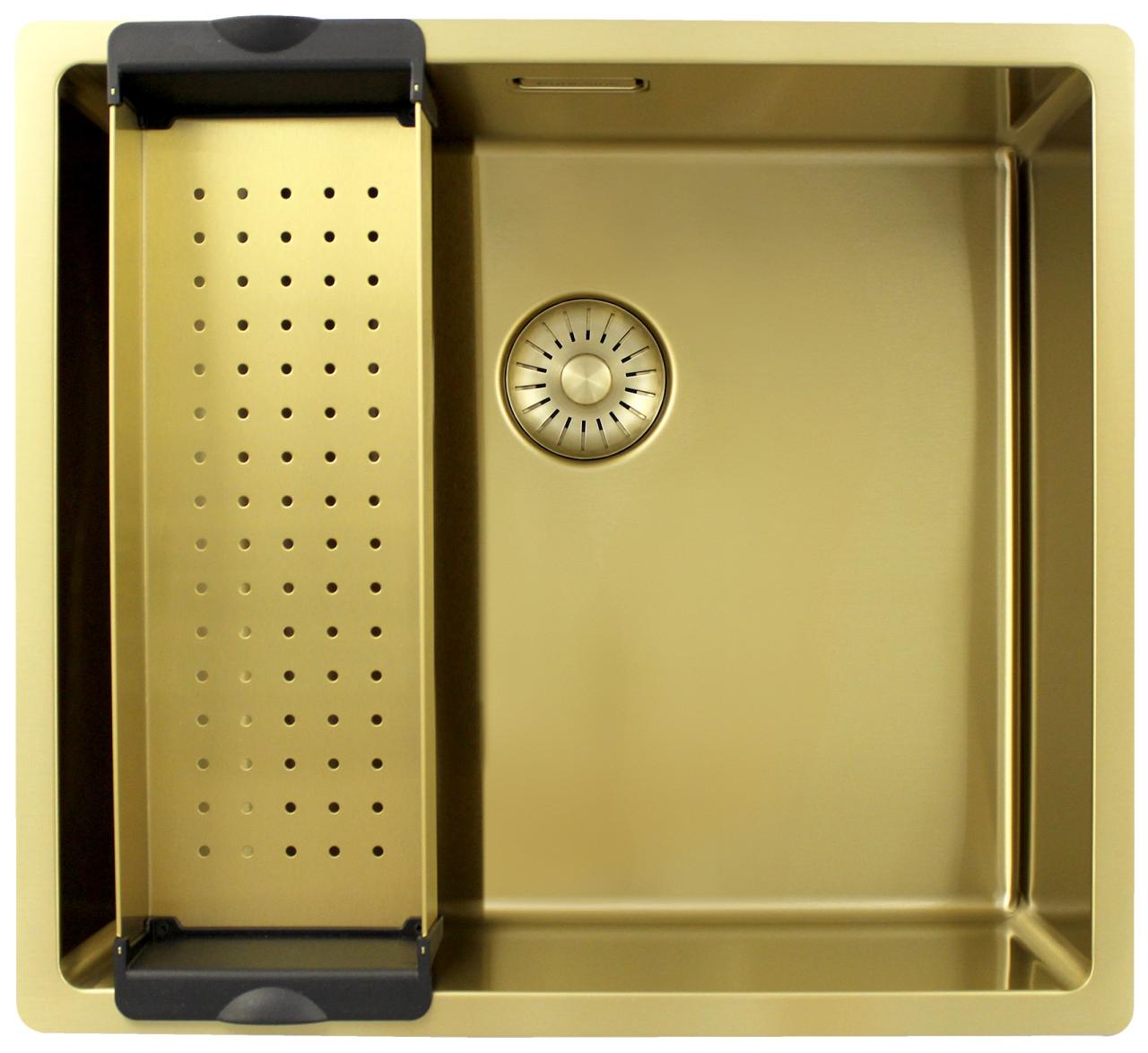 Pure.Sink Exclusivo Lavello dorato 45x40 cm raggio 10mm sottostruttura, installazione a filo e sopraelevata PEX4540-60 - Productafbeelding 3