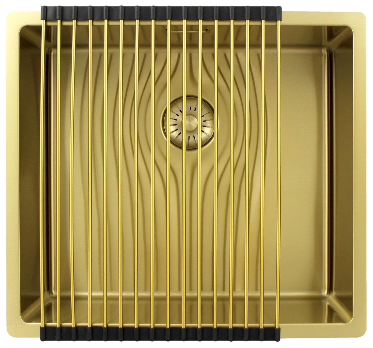 Pure.Sink Exclusivo Lavello dorato 45x40 cm raggio 10mm sottostruttura, installazione a filo e sopraelevata PEX4540-60 - Productafbeelding 4