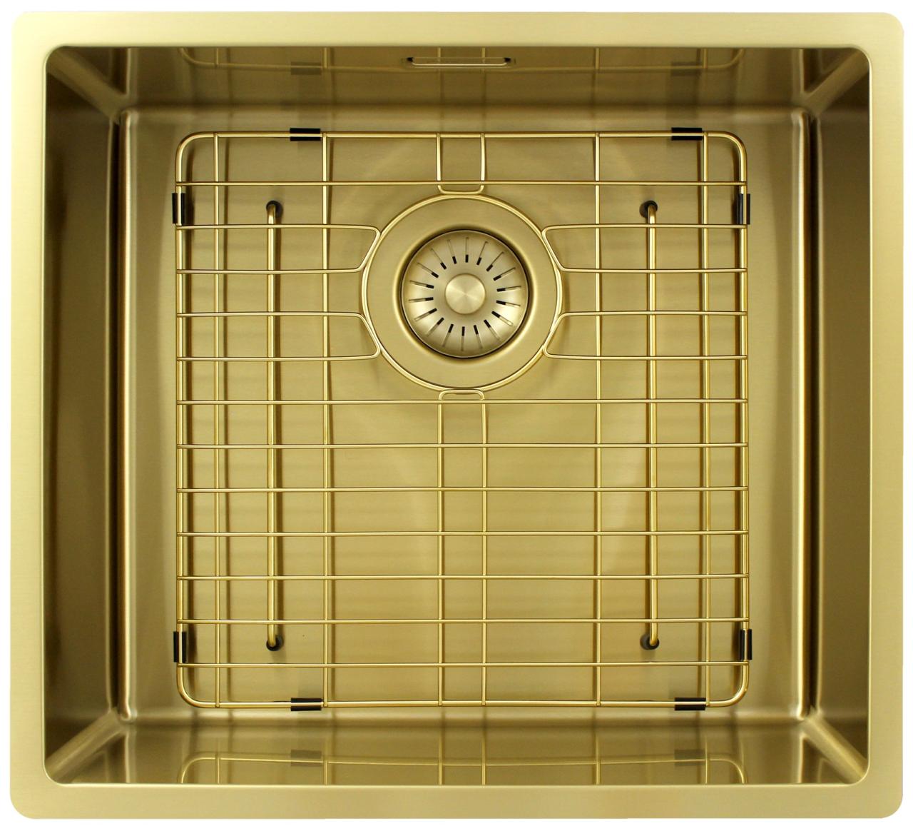 Pure.Sink Exclusivo Lavello dorato 45x40 cm raggio 10mm sottostruttura, installazione a filo e sopraelevata PEX4540-60 - Productafbeelding 5