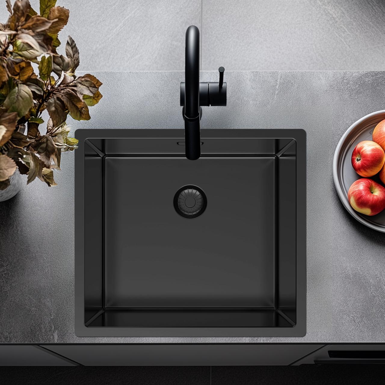 Pure.Sink Exclusivo Lavello iGun Metal 45x40 cm raggio 10mm sottotop, filotop e sopratop PEX4540-61 - Productafbeelding 8
