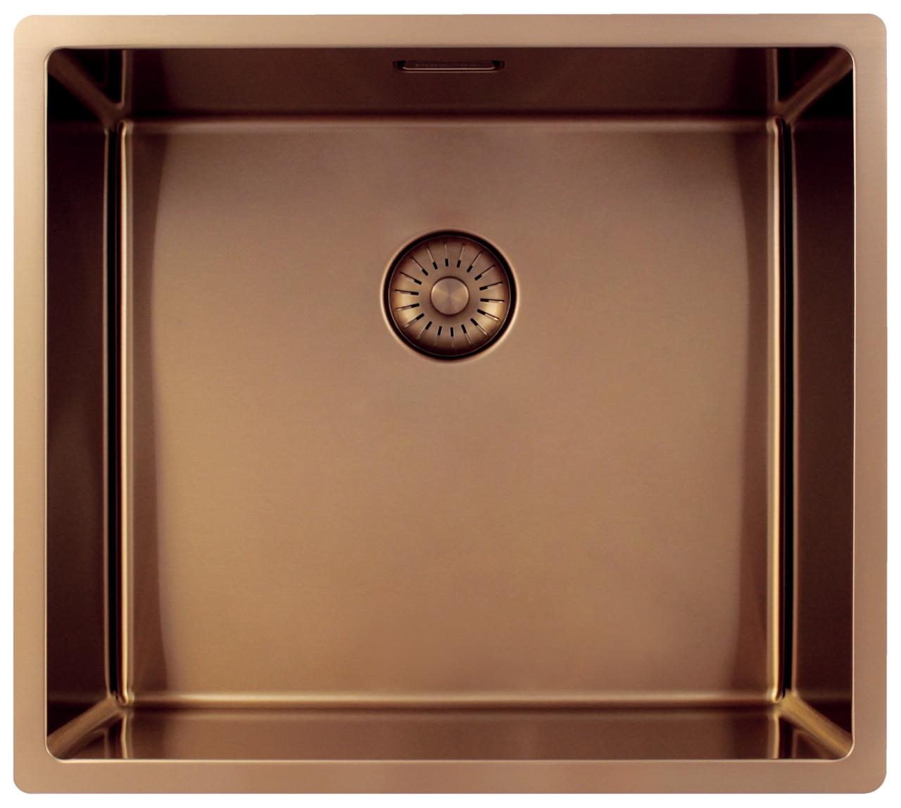 Pure.Sink Exclusivo Lavello in rame 45x40 cm raggio 10mm per sottotop, top piatto e sopraelevato PEX4540-62 - Productafbeelding