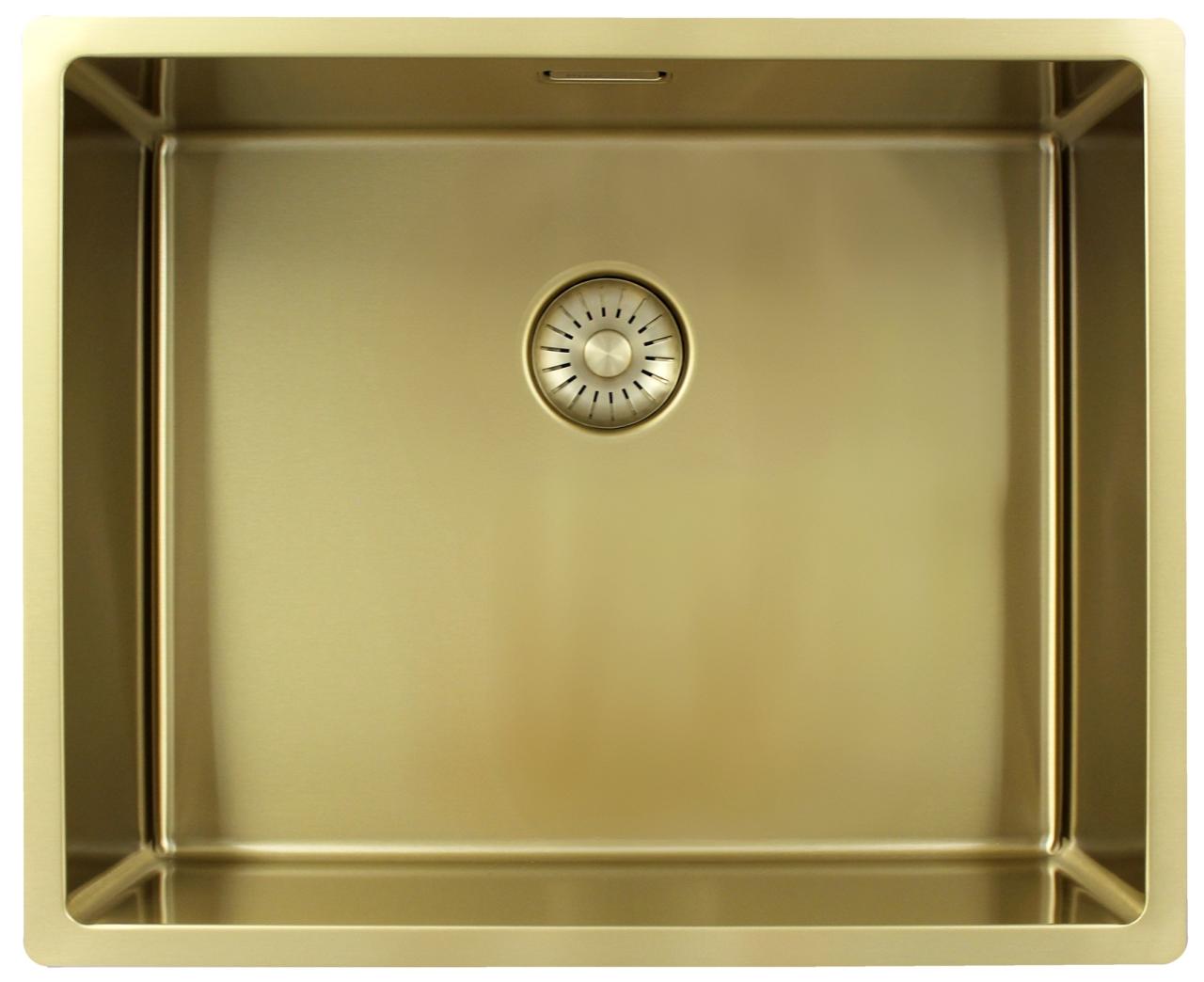 Pure.Sink Exclusivo Lavello dorato 50x40 cm raggio 10mm da incasso, filotop e sopratop PEX5040-60 - Productafbeelding