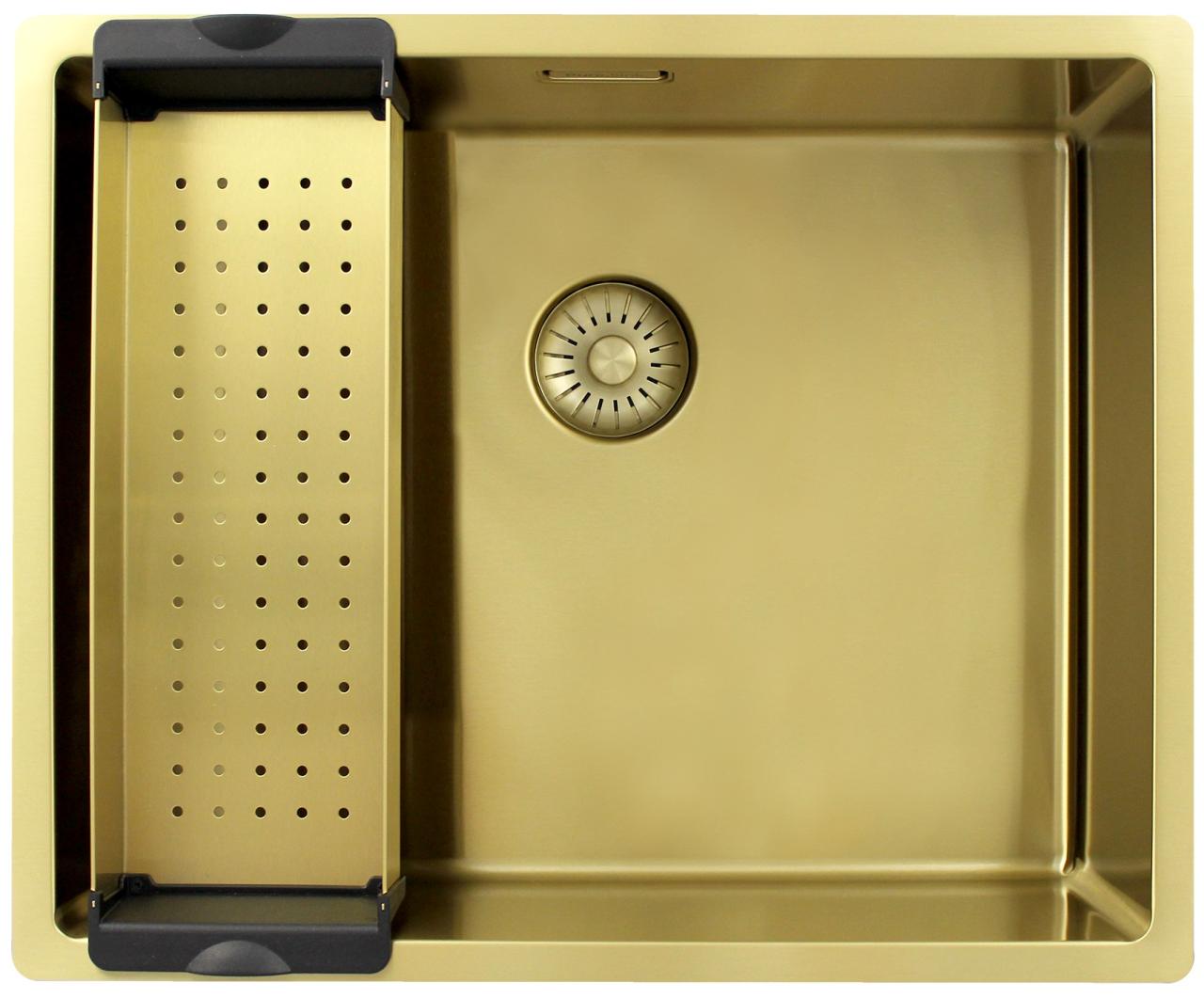 Pure.Sink Exclusivo Lavello dorato 50x40 cm raggio 10mm da incasso, filotop e sopratop PEX5040-60 - Productafbeelding 3