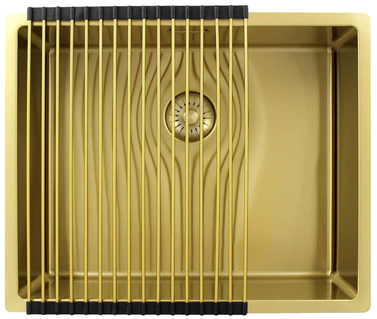 Pure.Sink Exclusivo Lavello dorato 50x40 cm raggio 10mm da incasso, filotop e sopratop PEX5040-60 - Productafbeelding 4