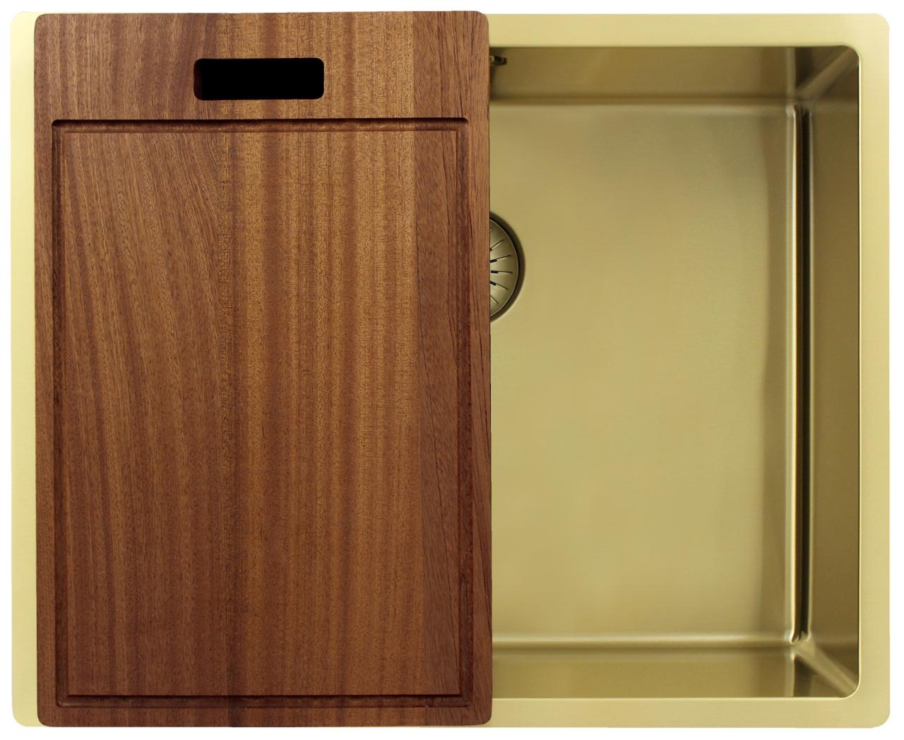 Pure.Sink Exclusivo Lavello dorato 50x40 cm raggio 10mm da incasso, filotop e sopratop PEX5040-60 - Productafbeelding 5
