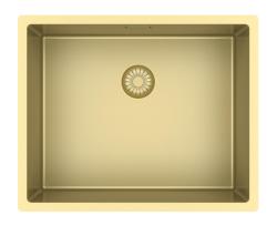 Pure.Sink Exclusivo Lavello dorato 50x40 cm raggio 10mm da incasso, filotop e sopratop PEX5040-60
