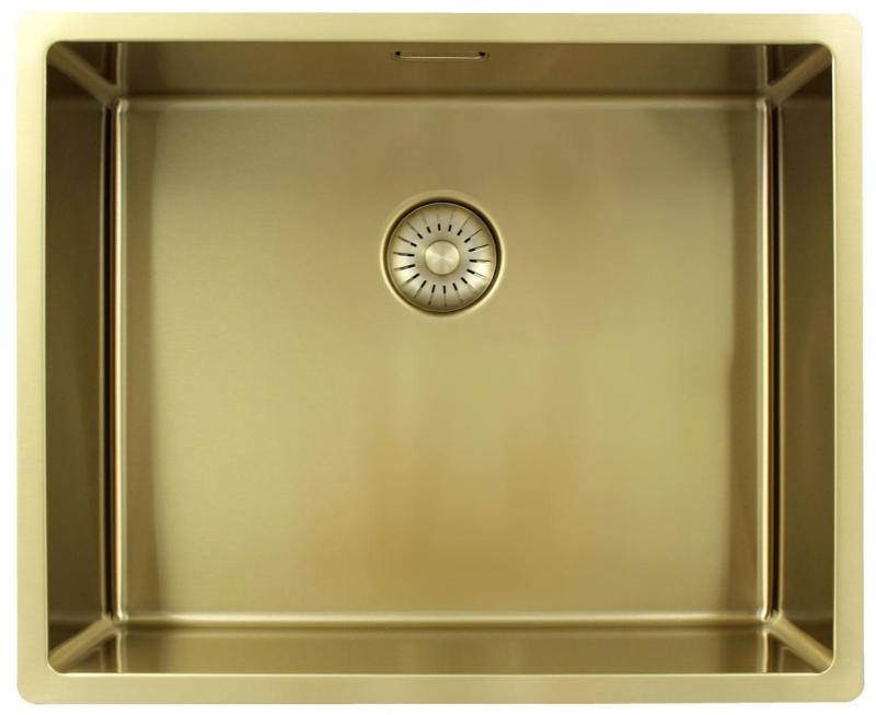 Pure.Sink Exclusivo Lavello dorato 50x40 cm raggio 10mm da incasso, filotop e sopratop PEX5040-60