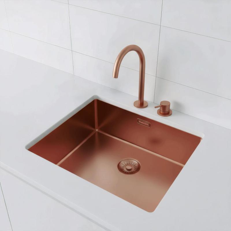 Pure.Sink Exclusivo Lavello in rame 50x40 cm raggio 10mm sottotop, filotop e sopratop PEX5040-62