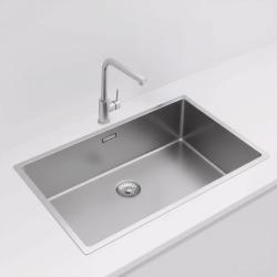 Pure.Sink Exclusivo grande lavello in acciaio inossidabile 70x40 cm raggio 10mm sottotop, top liscio e sopratop PEX7040-02