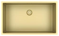 Pure.Sink Exclusivo grande lavello dorato 70x40 cm raggio 10mm sottotop, incasso piano e sopraelevato PEX7040-60