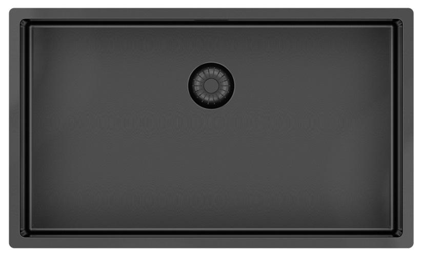 Pure.Sink Exclusivo grande lavello Gun Metal 70x40 cm raggio 10mm sottotop, incasso e sopratop PEX7040-61 - Productafbeelding