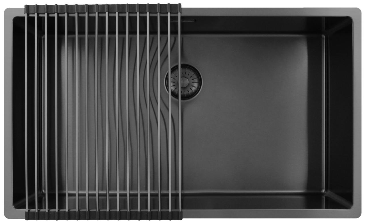 Pure.Sink Exclusivo grande lavello Gun Metal 70x40 cm raggio 10mm sottotop, incasso e sopratop PEX7040-61 - Productafbeelding 6