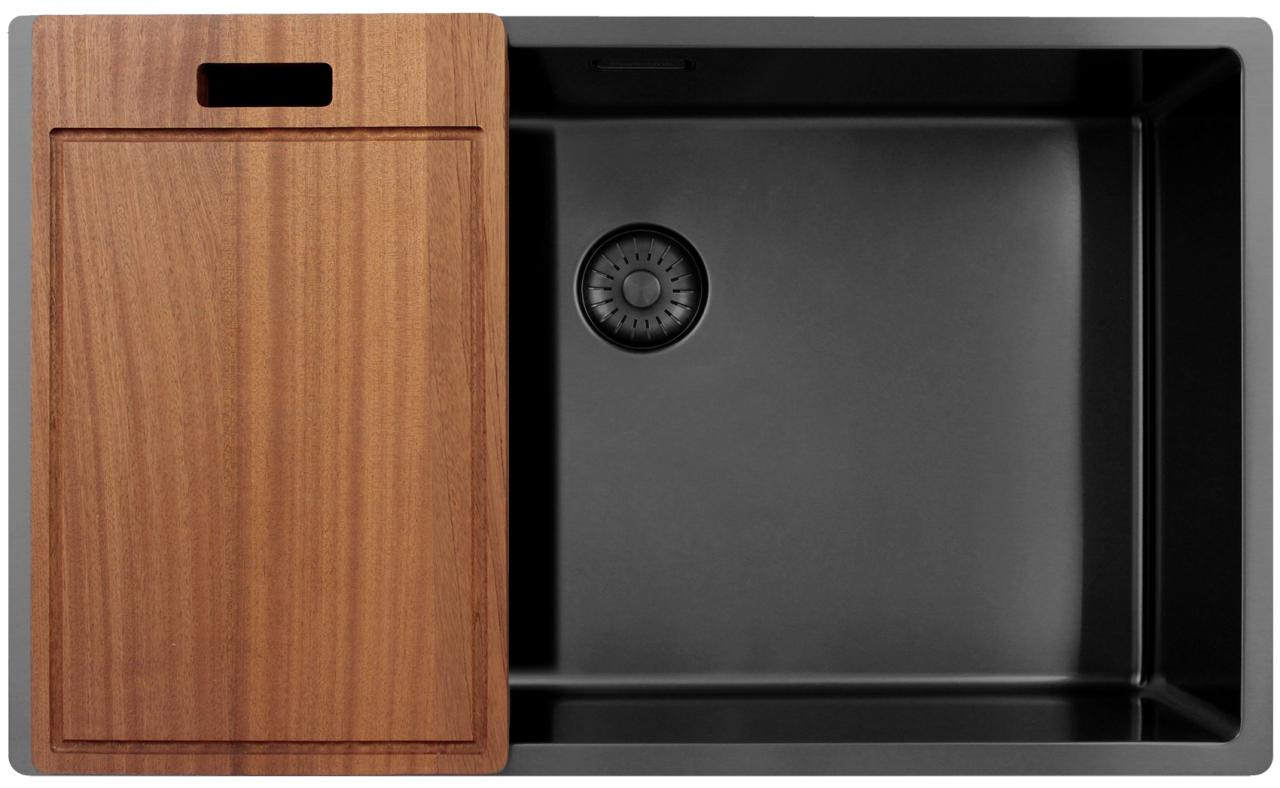 Pure.Sink Exclusivo grande lavello Gun Metal 70x40 cm raggio 10mm sottotop, incasso e sopratop PEX7040-61 - Productafbeelding 7
