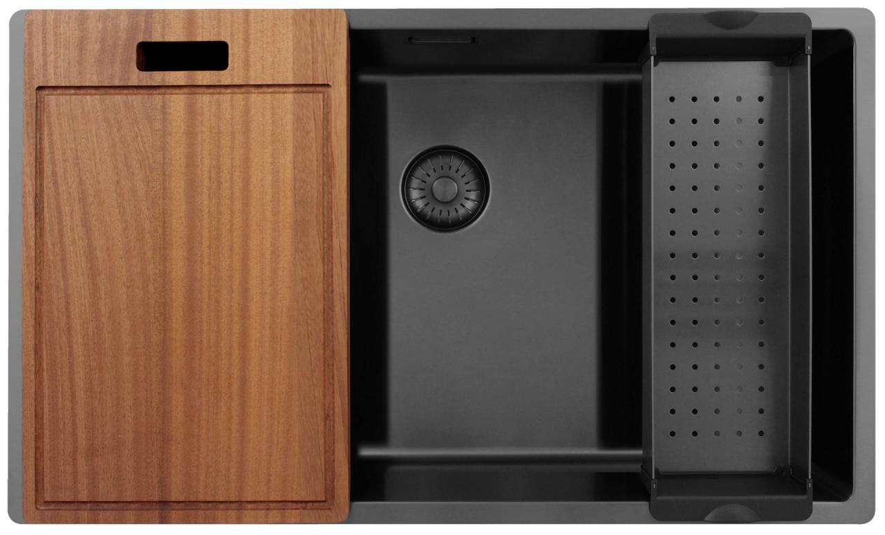 Pure.Sink Exclusivo grande lavello Gun Metal 70x40 cm raggio 10mm sottotop, incasso e sopratop PEX7040-61 - Productafbeelding 8