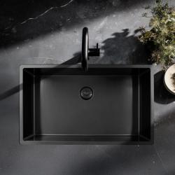 Pure.Sink Exclusivo grande lavello Gun Metal 70x40 cm raggio 10mm sottotop, incasso e sopratop PEX7040-61