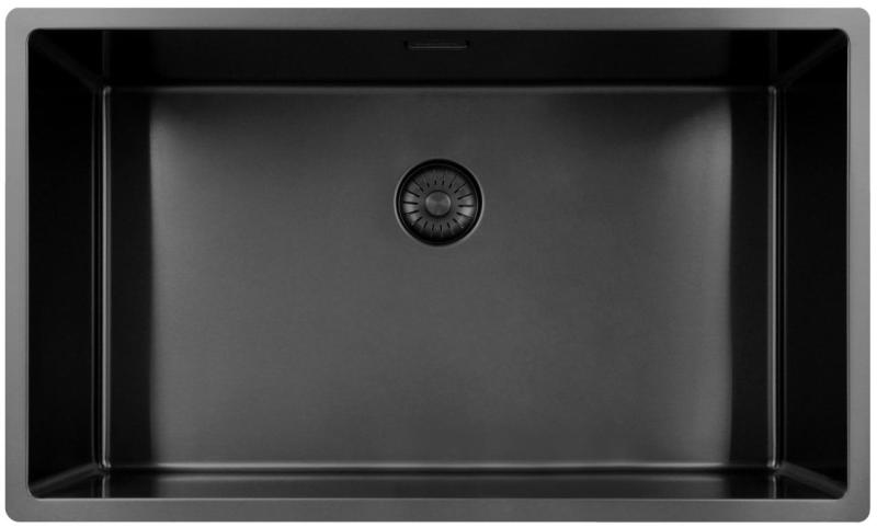 Pure.Sink Exclusivo grande lavello Gun Metal 70x40 cm raggio 10mm sottotop, incasso e sopratop PEX7040-61