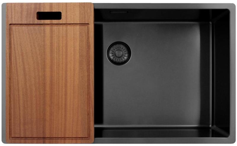 Pure.Sink Exclusivo grande lavello Gun Metal 70x40 cm raggio 10mm sottotop, incasso e sopratop PEX7040-61