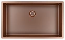 Pure.Sink Exclusivo grande lavello in rame 70x40 cm raggio 10mm da incasso, a filo e sopraelevato PEX7040-62