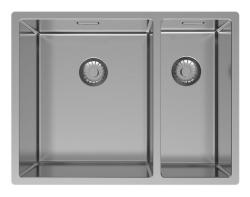 Pure.Sink Exclusivo RVS 1,5 lavabo e mezzo 34+18 cm raggio 10mm PEX341840-02