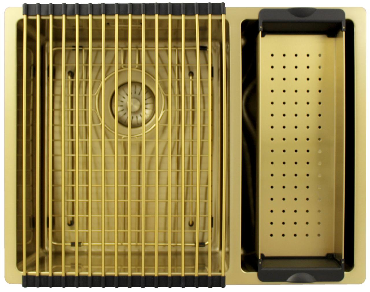 Pure.Sink Exclusivo Oro 1,5 lavabo doppio 34+18 cm raggio 10mm PEX341840-60 - Productafbeelding 7