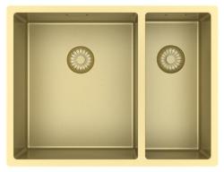 Pure.Sink Exclusivo Oro 1,5 lavabo doppio 34+18 cm raggio 10mm PEX341840-60