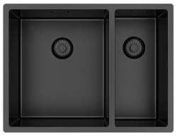 Pure.Sink Exclusivo Gun Metal 1,5 lavello con una vasca e mezza 34+18 cm raggio 10mm PEX341840-61