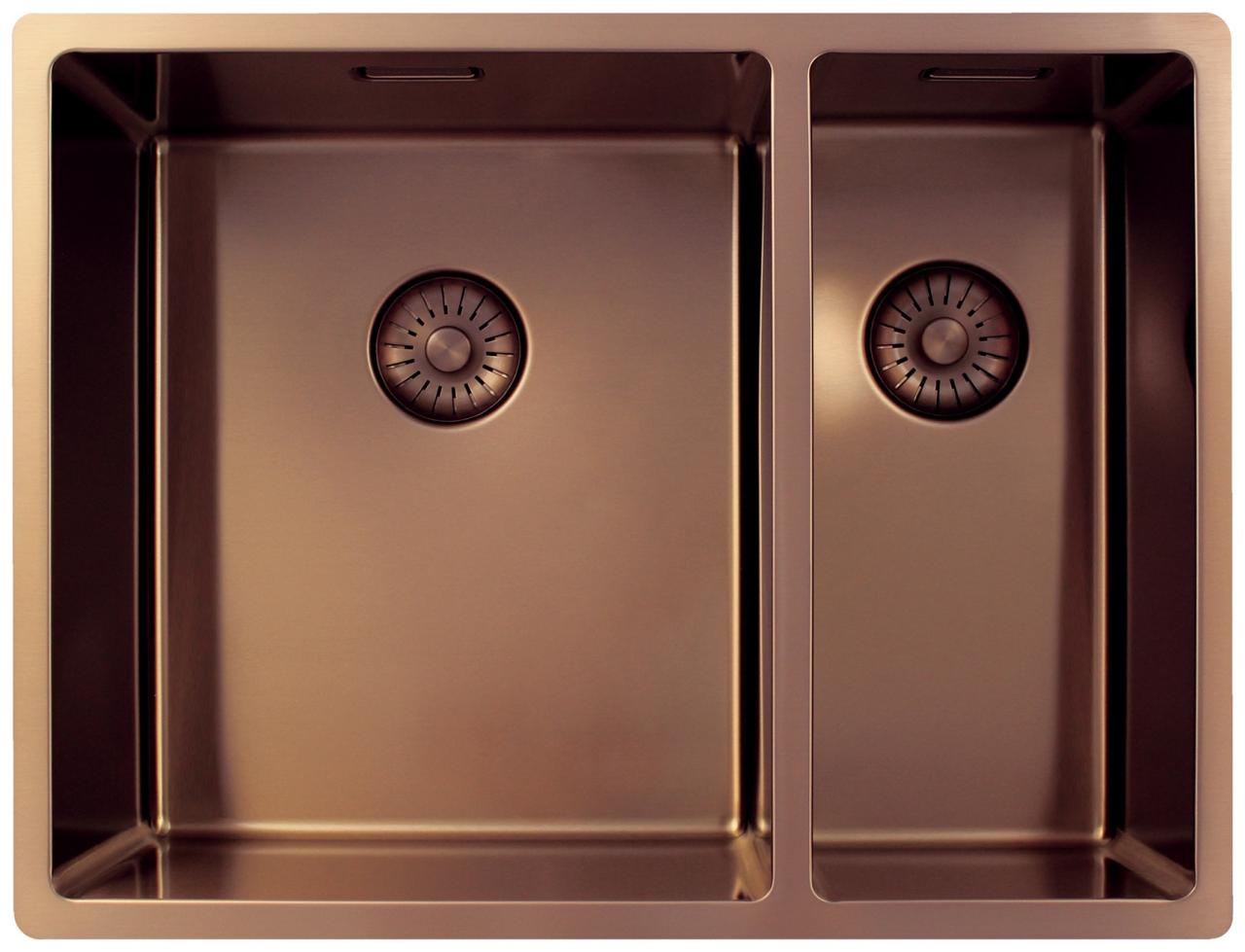Pure.Sink Exclusivo Ottone 1,5 vasca e mezza 34+18 cm raggio 10mm PEX341840-62 - Productafbeelding