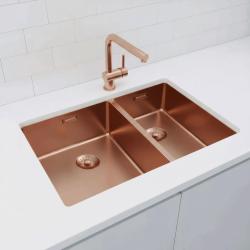 Pure.Sink Exclusivo Ottone 1,5 vasca e mezza 34+18 cm raggio 10mm PEX341840-62