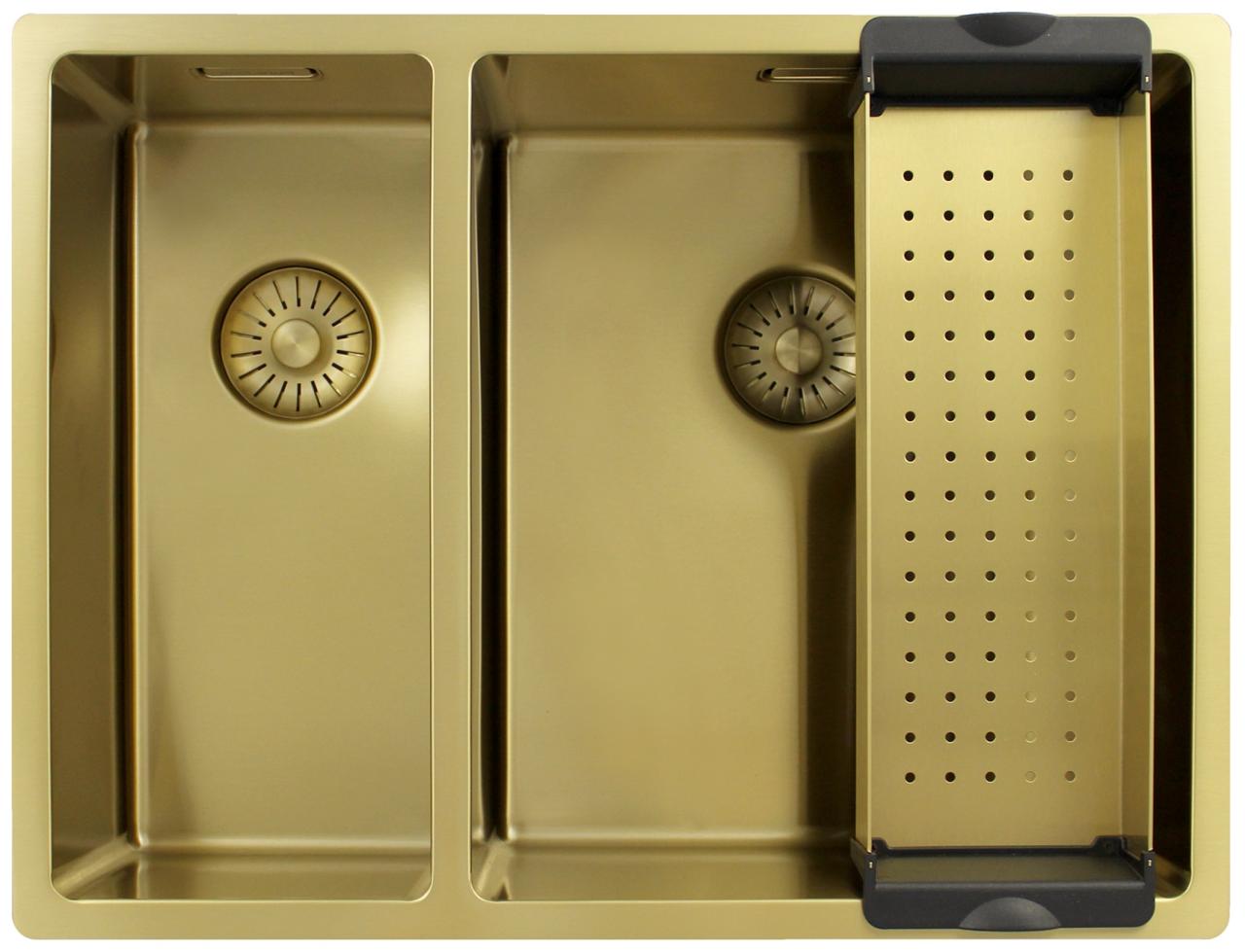 Pure.Sink Exclusivo Oro 1,5 lavabo doppio 18+34 cm raggio 10mm PEX183440-60 - Productafbeelding 3