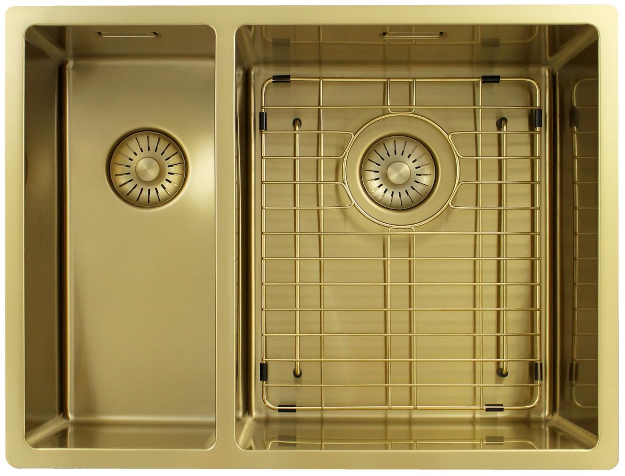 Pure.Sink Exclusivo Oro 1,5 lavabo doppio 18+34 cm raggio 10mm PEX183440-60 - Productafbeelding 6
