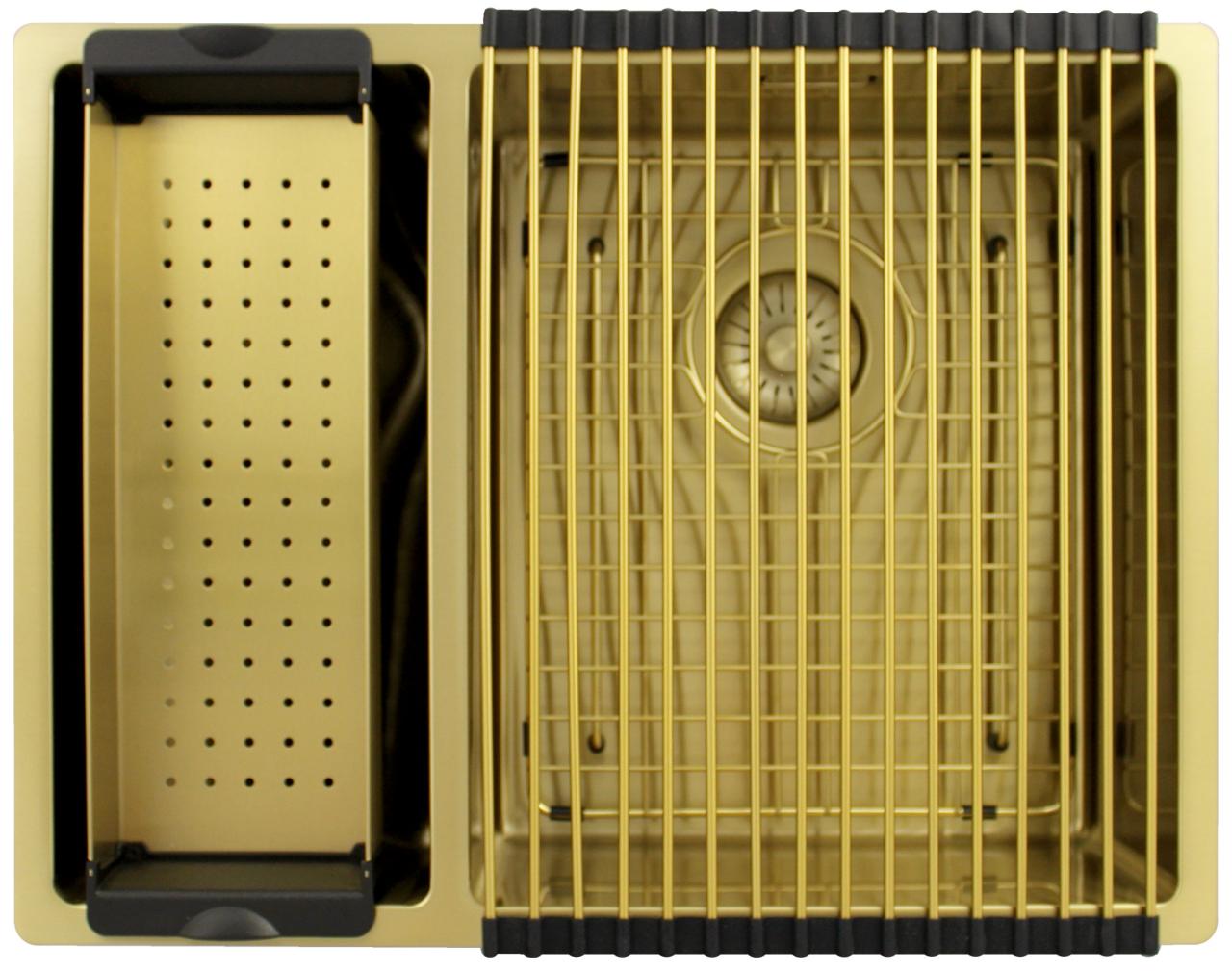 Pure.Sink Exclusivo Oro 1,5 lavabo doppio 18+34 cm raggio 10mm PEX183440-60 - Productafbeelding 7