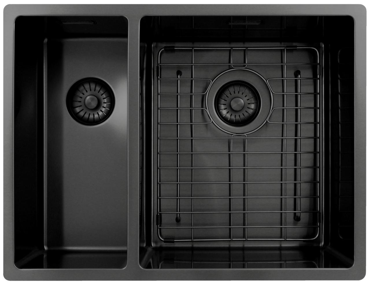 Pure.Sink Exclusivo Gun Metal 1,5 lavabo doppio 18+34 cm raggio 10mm PEX183440-61 - Productafbeelding 5