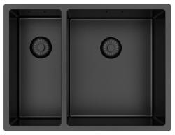 Puro.Lavandino Exclusivo Gun Metal 1,5 lavabo doppio 18+34 cm raggio 10mm PEX183440-61