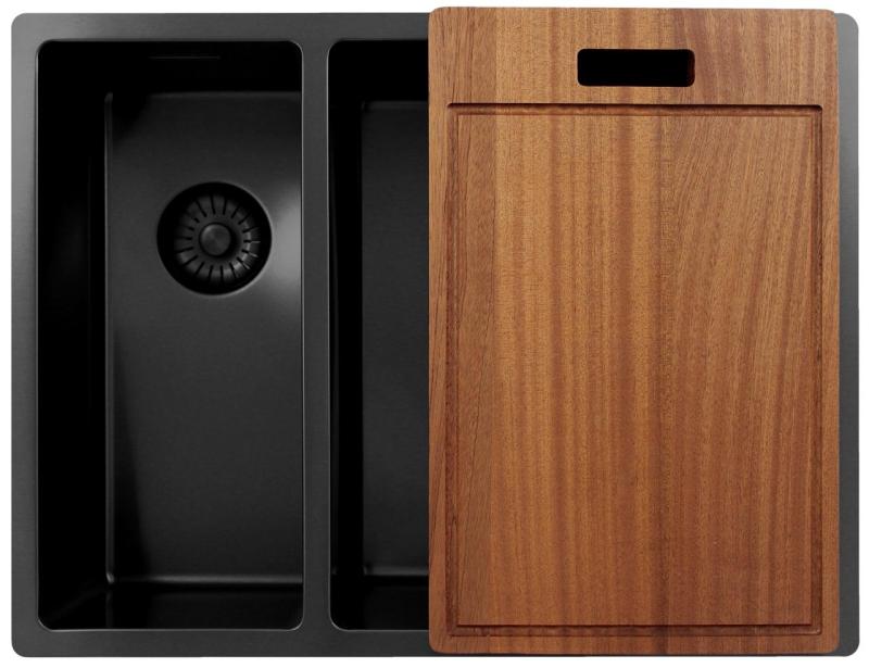 Pure.Sink Exclusivo Gun Metal 1,5 lavabo doppio 18+34 cm raggio 10mm PEX183440-61