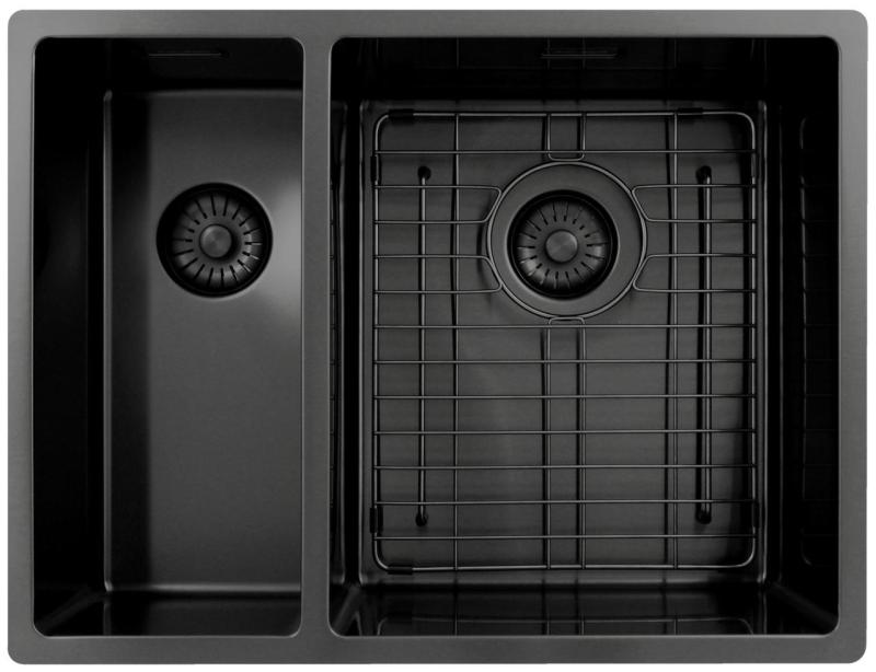 Pure.Sink Exclusivo Gun Metal 1,5 lavabo doppio 18+34 cm raggio 10mm PEX183440-61