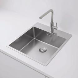 Pure.Sink Exclusivo Lavello RVS 44x52 cm Tapwing con foro per rubinetto raggio 10mm PEX4040T-02
