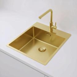 Pure.Sink Exclusivo Lavandino d'oro 44x52 cm Tapwing con foro per rubinetto raggio 10mm PEX4040T-60