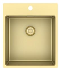 Pure.Sink Exclusivo Lavandino d'oro 44x52 cm Tapwing con foro per rubinetto raggio 10mm PEX4040T-60