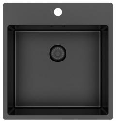 Pure.Sink Exclusivo Gun Metal lavandino 49x52 cm Tapwing con foro per rubinetto raggio 10mm PEX4540T-61