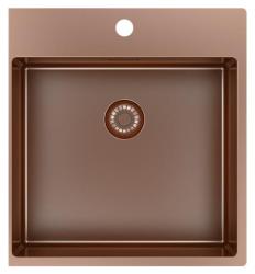Pure.Sink Exclusivo Lavello in rame 49x52 cm Tapwing con foro per rubinetto raggio 10mm PEX4540T-62
