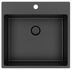 Pure.Sink Exclusivo Gun Metal lavello 54x52 cm Tapwing con foro per rubinetto raggio 10mm PEX5040T-61