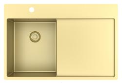 Pure.Sink Exclusivo Lavandino dorato piccolo con scolapiatti 78x52 cm Tapwing a sinistra PEX3478LT-60