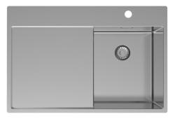 Pure.Sink Exclusivo RVS lavello piccolo con zona di scolamento 78x52 cm Tapwing a destra PEX3478RT-02