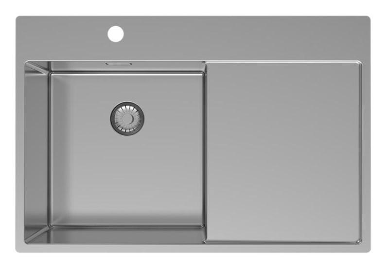 Pure.Sink Exclusivo Lavello in acciaio inossidabile con zona di scolo 78x52 cm Tapwing a sinistra PEX4078LT-02