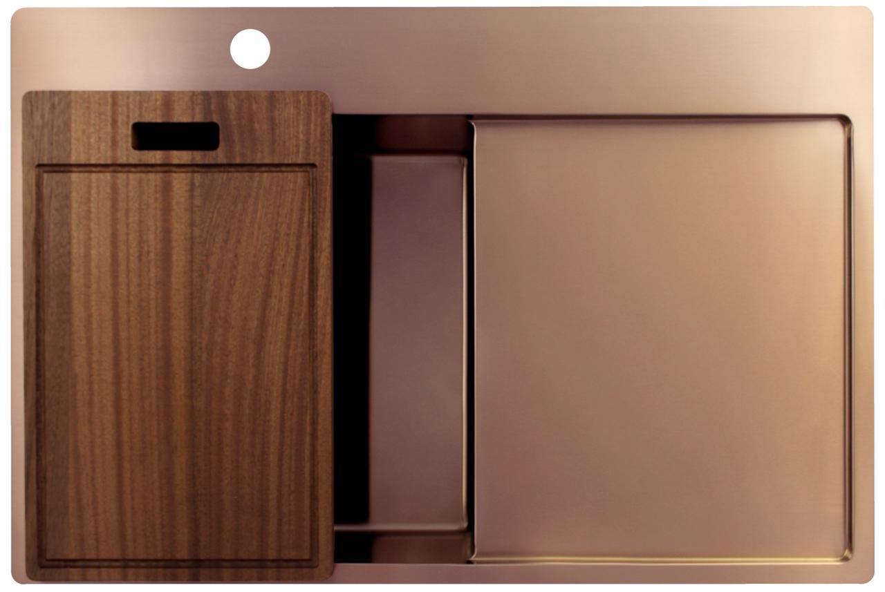 Pure.Sink Exclusivo Lavabo in rame con zona di scolo 78x52 cm Tapwing a sinistra PEX4078LT-62 - Productafbeelding 5