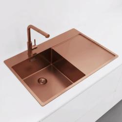 Pure.Sink Exclusivo Lavabo in rame con zona di scolo 78x52 cm Tapwing a sinistra PEX4078LT-62